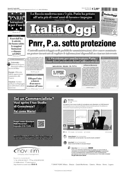 Italia oggi : quotidiano di economia finanza e politica